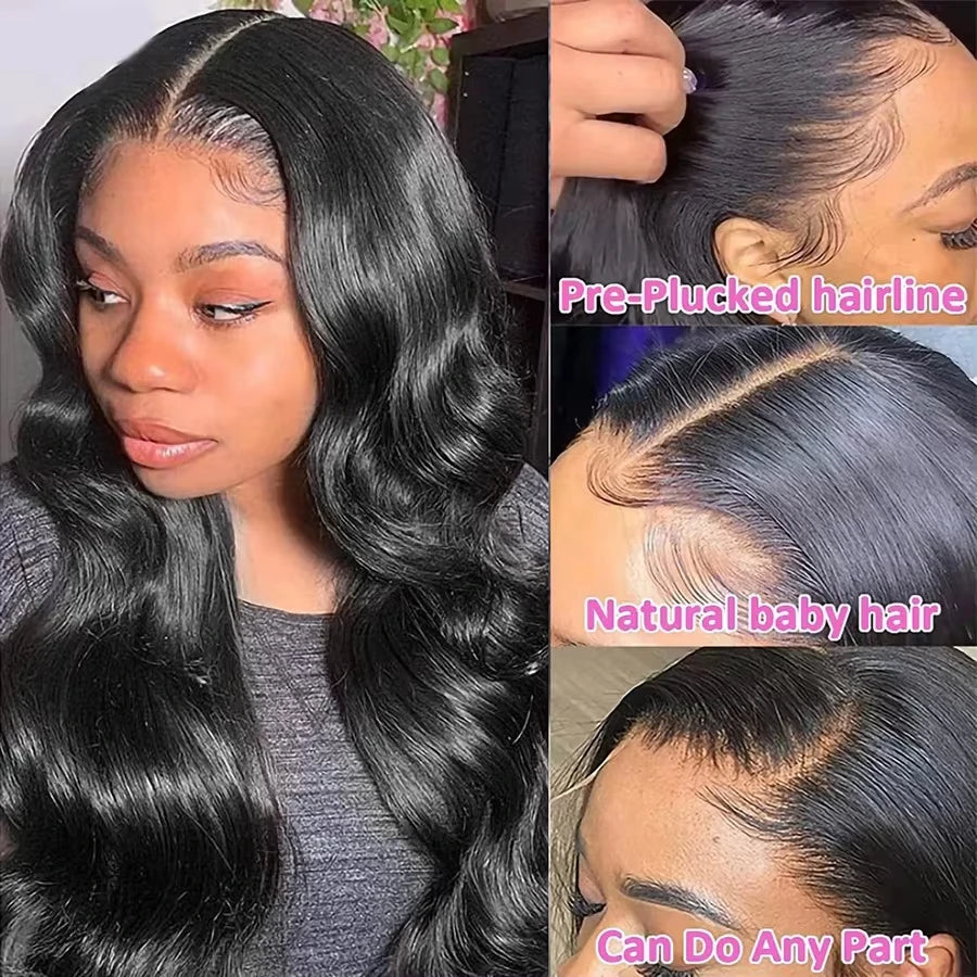 30 Inch Body Wave Human Hair Front Wig 13x6 Hd Lace Transparent Frontal wig Pre Plucked Brazilian Human Hair Wigs For Women