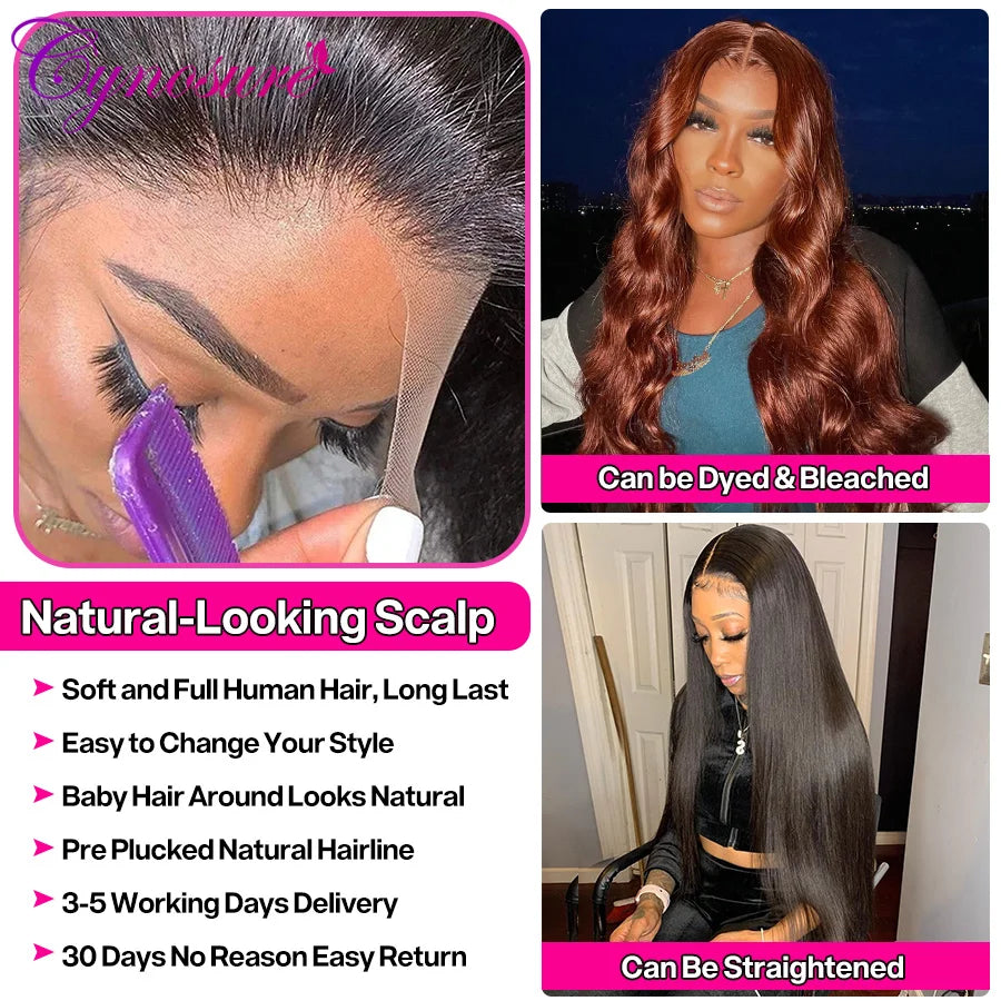 Cynosure 13x6 HD Lace Frontal Wig Preplucked Glueless Wig Human Hair Ready to Wear 13x4 Body Wave Human Hair Wigs for Women