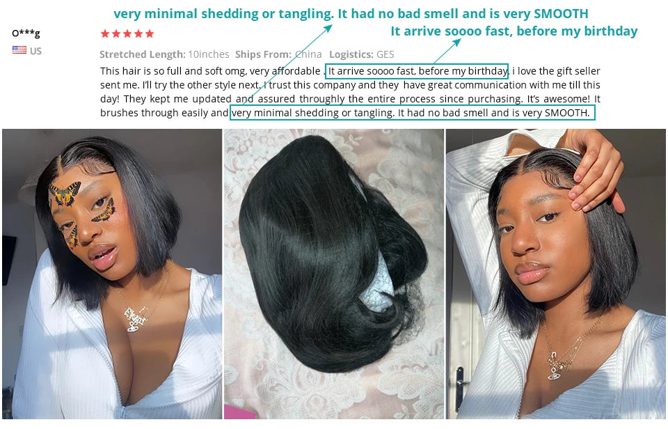 Wear And Go Glueless Short Bob Wigs Brazilian Straight HD Transparent Lace Front Human Hair Wigs Perruque Cheveux Humain 180%
