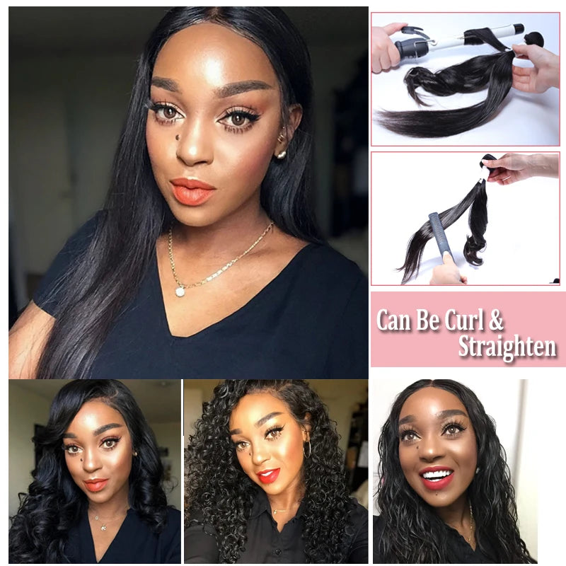 Ali Queen Hair Brazilian Body Wave Raw Virgin Hair Weaving Natural Color 8-34 inches 3/4Pcs 100% Human Hair Weave Bundles