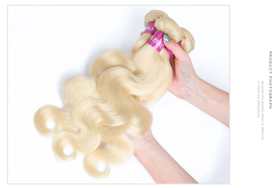 Facebeauty Color 613 Blonde Hair Weave 1/3/4 Bundles Peruvian Body Wave Remy Hair Bundle 8 To 30 inch Human Hair Weft Can Be Dye