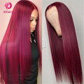 99j Burgundy 13x4 Hd Lace Front Wig Female 13x6 Brazilian Red Straight Lace Frontal Colored Remy Human Hair Wigs For Women Sale