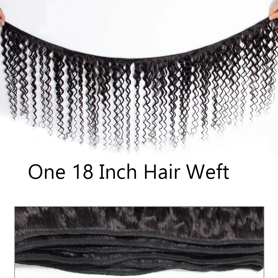 Deep Wave 4 Bundles Deal 15A Brazilian Virgin Human Hair 100% Unprocessed Water Wave Curly Human Hair Extensions Loose Deep Wave