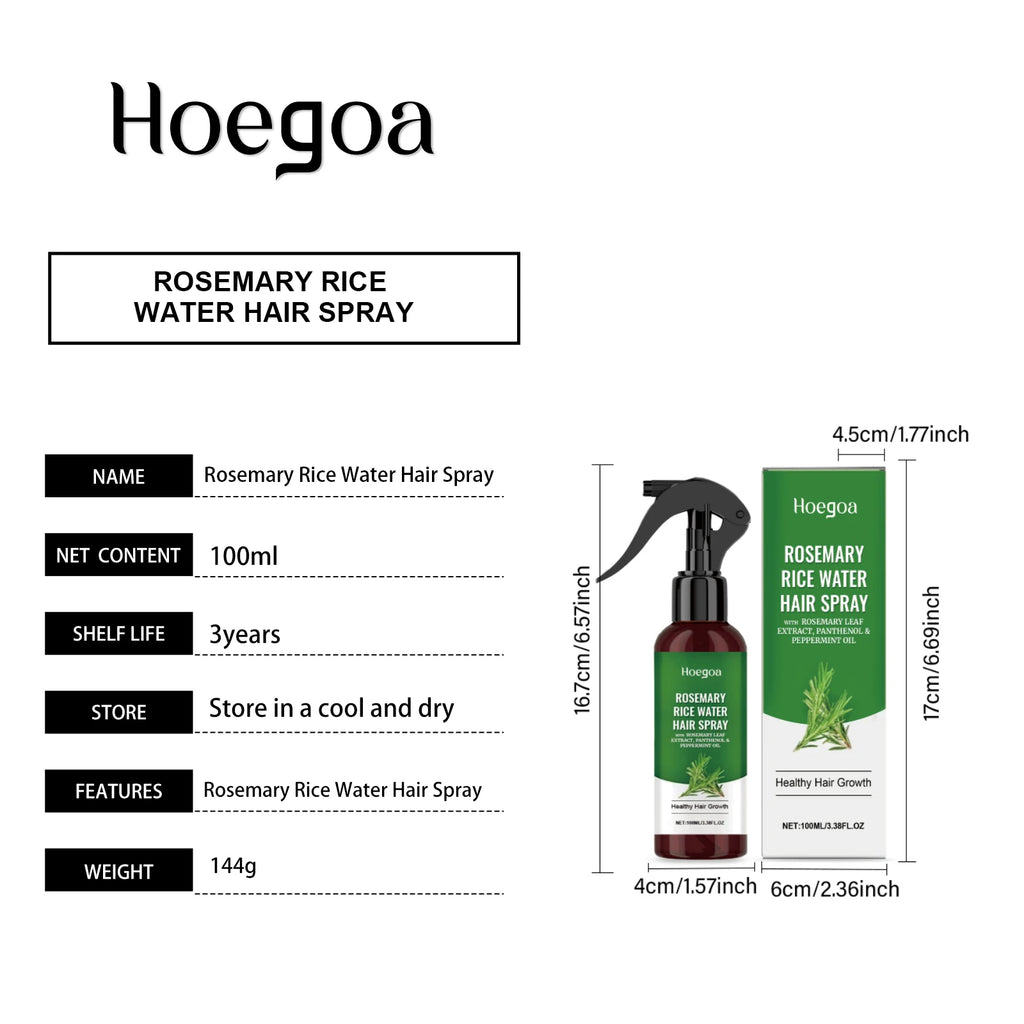 Rosemary Hair Growth Spray Anti Baldness Soothing Scalp Strengthening Root Thickening Hair Repair Split Ends Hair Regrowth Spray