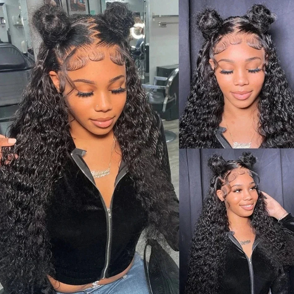 360 Full Invisi Strap Drawstring Sung Water Wave Lace Front Wig Deep Wave Human Isee Hair Wig For Women Wet And Wavy Closure Wig