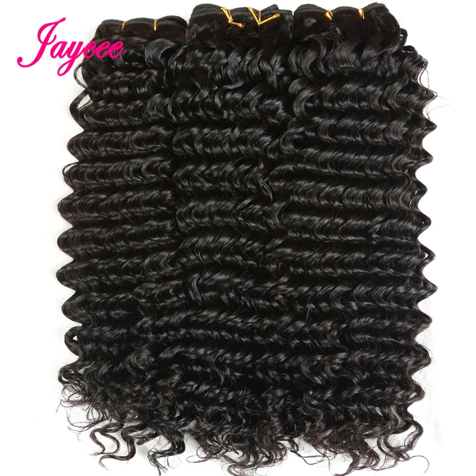Deep Wave 4 Bundles Deal 15A Brazilian Virgin Human Hair 100% Unprocessed Water Wave Curly Human Hair Extensions Loose Deep Wave
