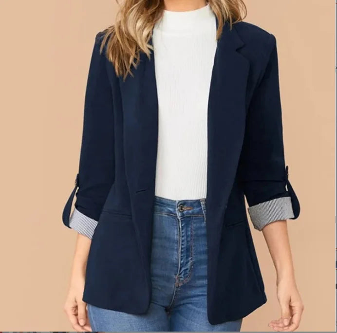 Solid Color Office Slim Blazers For Woman 2025 Autumn Winter Women's Jacket Coats Elegant Female Outerwears