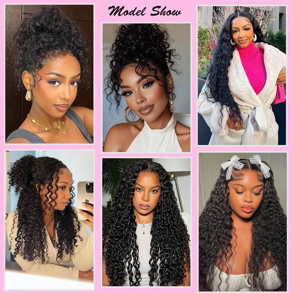 360 Full Invisi Strap Drawstring Sung Water Wave Lace Front Wig Deep Wave Human Isee Hair Wig For Women Wet And Wavy Closure Wig