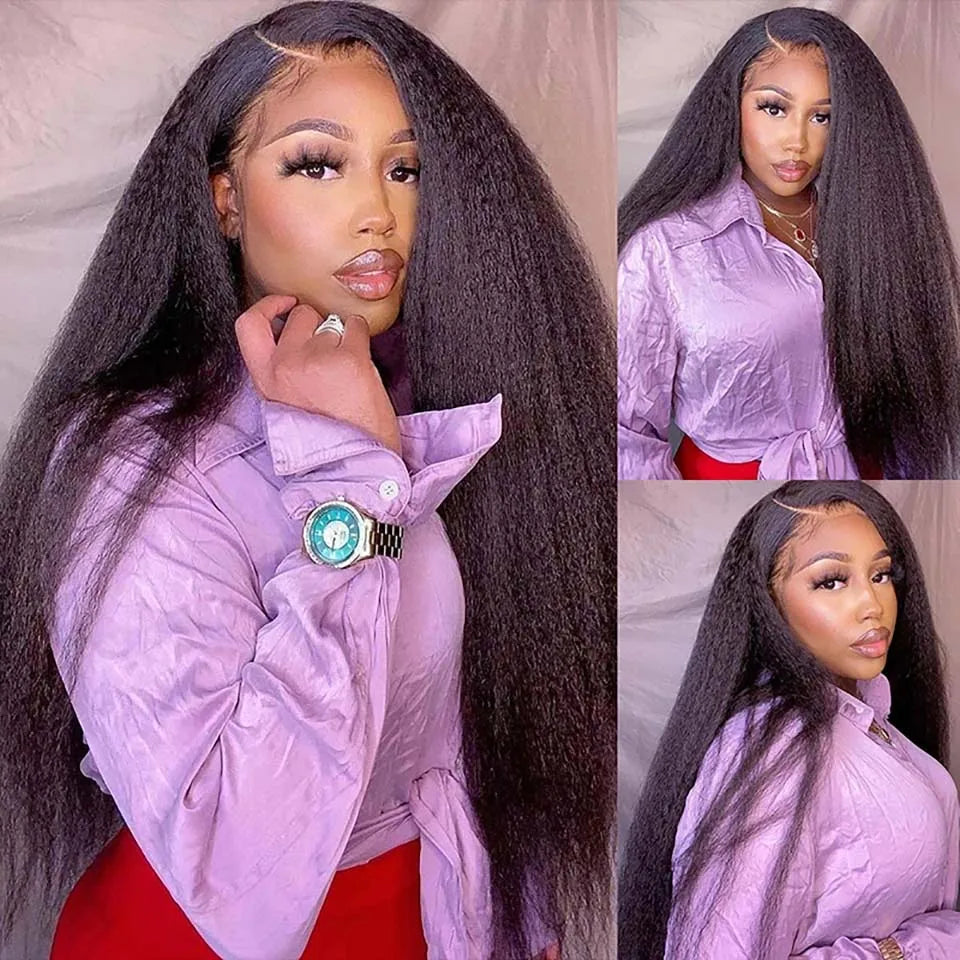 8-30 Kinky Straight Human Hair Bundles Coarse Yaki Weave Bundles Brazilian Raw Human Hair Extensions Sale for Women Double Wefts
