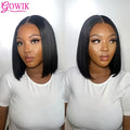 5x5 Glueless Bob Wig Human Hair Lace Front Wigs Human Hair Pre Plucked 220% Density Short Straight Wigs Natural Color for Women