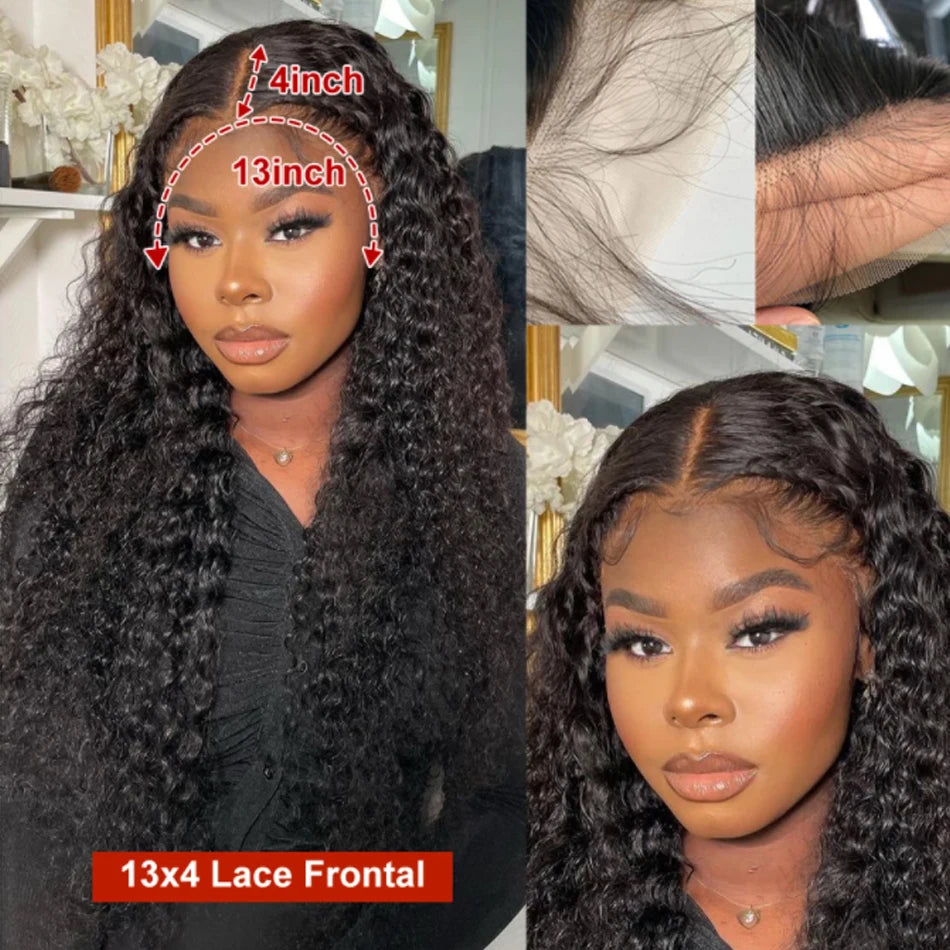 360 Full Invisi Strap Drawstring Sung Water Wave Lace Front Wig Deep Wave Human Isee Hair Wig For Women Wet And Wavy Closure Wig