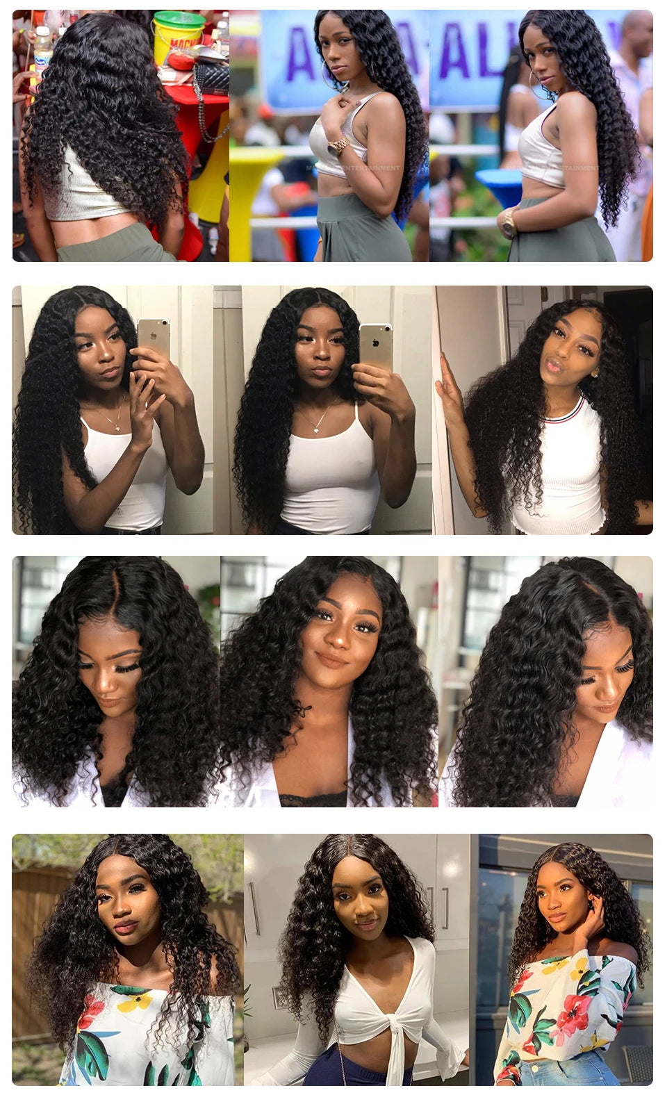 Deep Wave 4 Bundles Deal 15A Brazilian Virgin Human Hair 100% Unprocessed Water Wave Curly Human Hair Extensions Loose Deep Wave