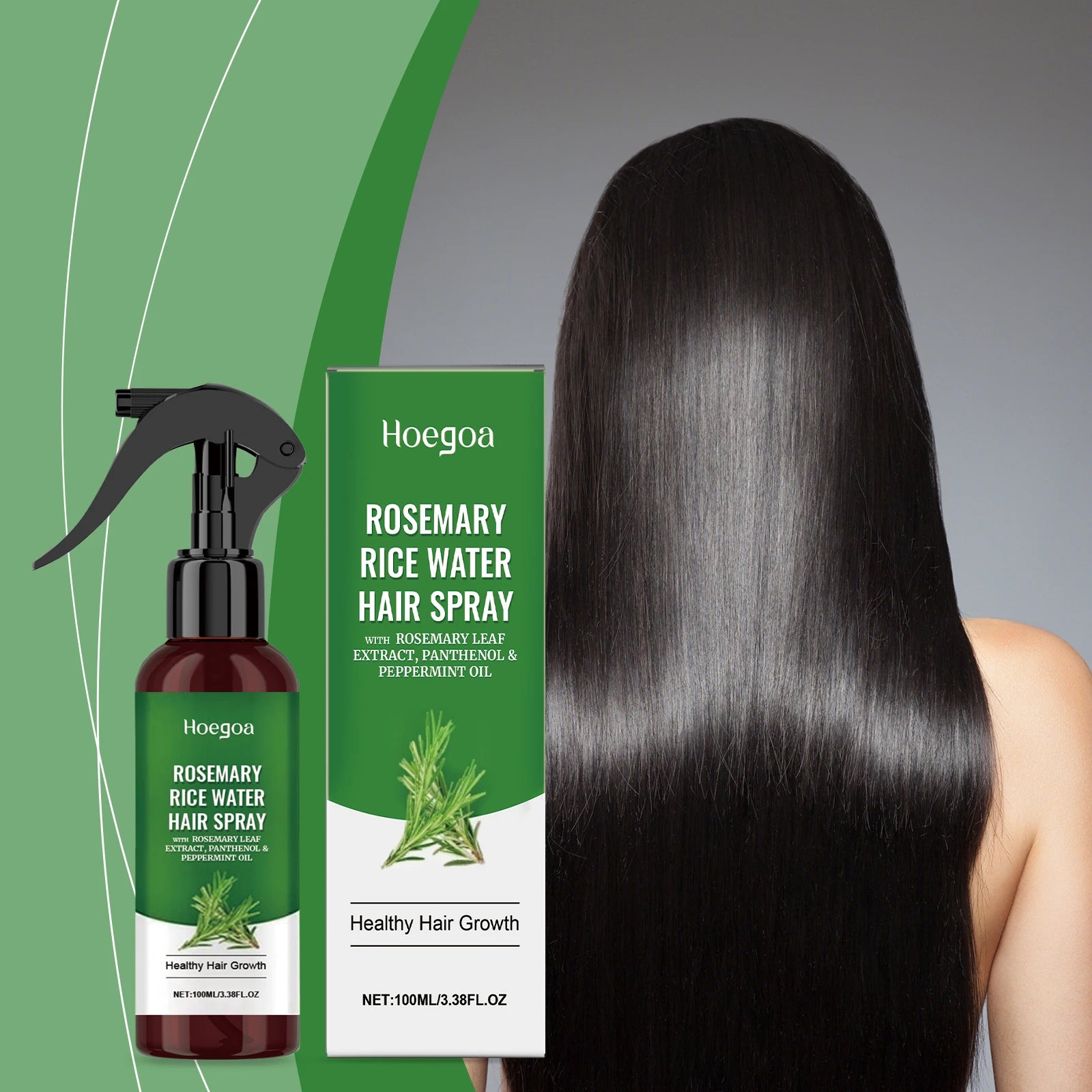 Rosemary Hair Growth Spray Anti Baldness Soothing Scalp Strengthening Root Thickening Hair Repair Split Ends Hair Regrowth Spray