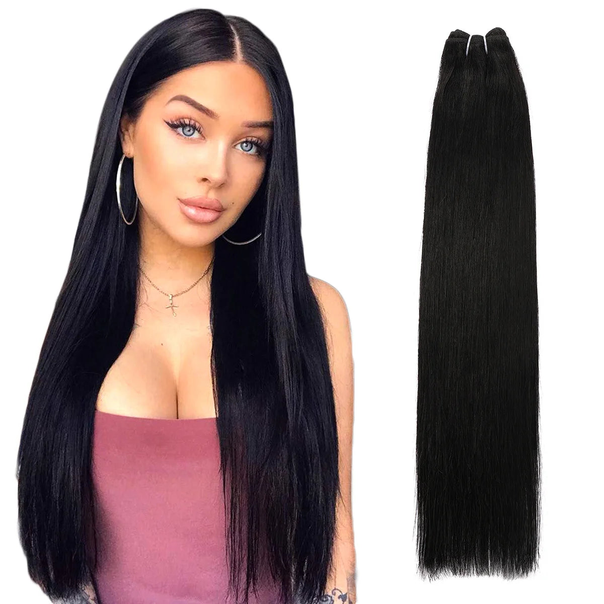 Real Beauty Platinum Blond Brazilian Straight Hair Weave Bundles 14"-28" Hight Ratio Remy Hair Extensions Brown #4 Blond P6/613#