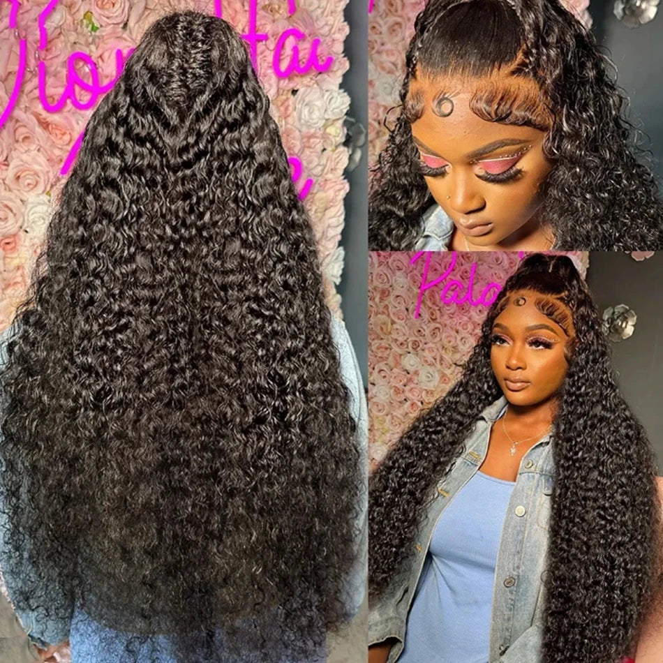 360 Full Invisi Strap Drawstring Sung Water Wave Lace Front Wig Deep Wave Human Isee Hair Wig For Women Wet And Wavy Closure Wig