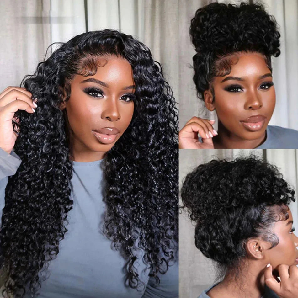 360 Full Invisi Strap Drawstring Sung Water Wave Lace Front Wig Deep Wave Human Isee Hair Wig For Women Wet And Wavy Closure Wig