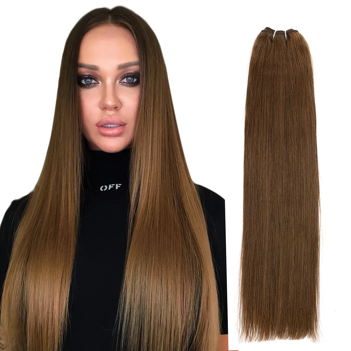 Real Beauty Platinum Blond Brazilian Straight Hair Weave Bundles 14"-28" Hight Ratio Remy Hair Extensions Brown #4 Blond P6/613#