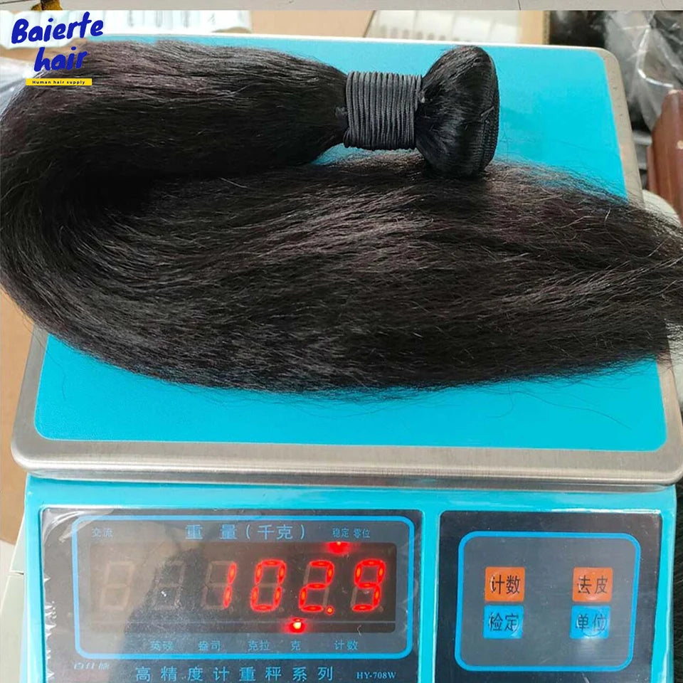 8-30 Kinky Straight Human Hair Bundles Coarse Yaki Weave Bundles Brazilian Raw Human Hair Extensions Sale for Women Double Wefts