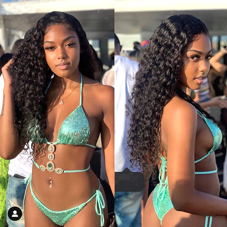 Deep Wave 4 Bundles Deal 15A Brazilian Virgin Human Hair 100% Unprocessed Water Wave Curly Human Hair Extensions Loose Deep Wave