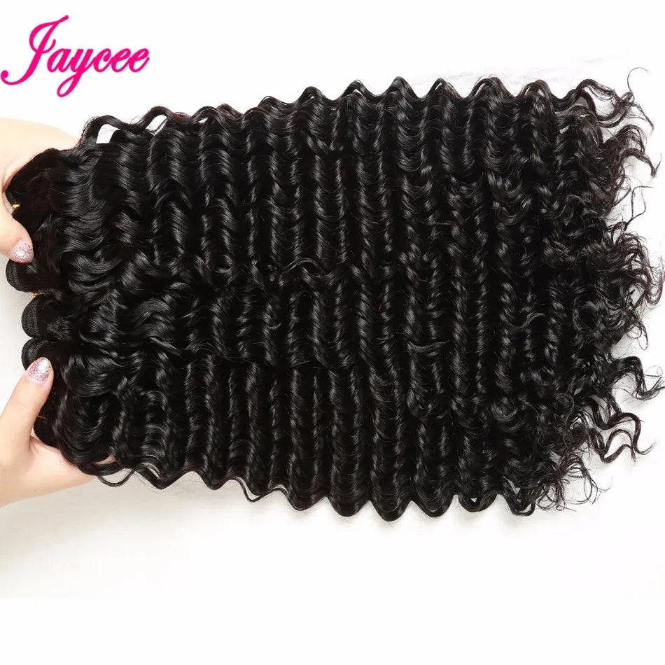 Deep Wave 4 Bundles Deal 15A Brazilian Virgin Human Hair 100% Unprocessed Water Wave Curly Human Hair Extensions Loose Deep Wave