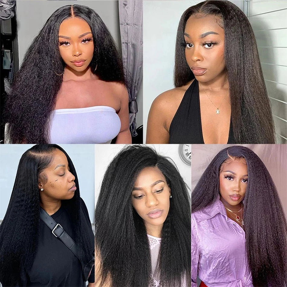 8-30 Kinky Straight Human Hair Bundles Coarse Yaki Weave Bundles Brazilian Raw Human Hair Extensions Sale for Women Double Wefts