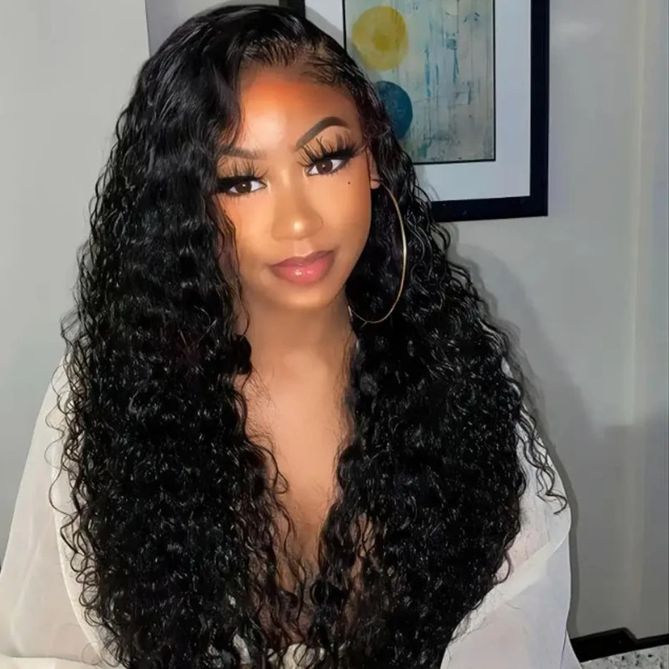 360 Full Invisi Strap Drawstring Sung Water Wave Lace Front Wig Deep Wave Human Isee Hair Wig For Women Wet And Wavy Closure Wig