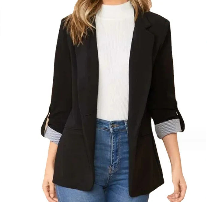 Solid Color Office Slim Blazers For Woman 2025 Autumn Winter Women's Jacket Coats Elegant Female Outerwears