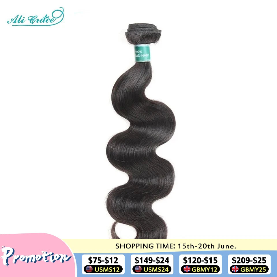 Ali Grace Hair Body Wave Bundles Human Hair 1/3/4 Pcs 100% Remy Human Hair Bundle Brazilian Hair 30inch Body Wave Hair Extension