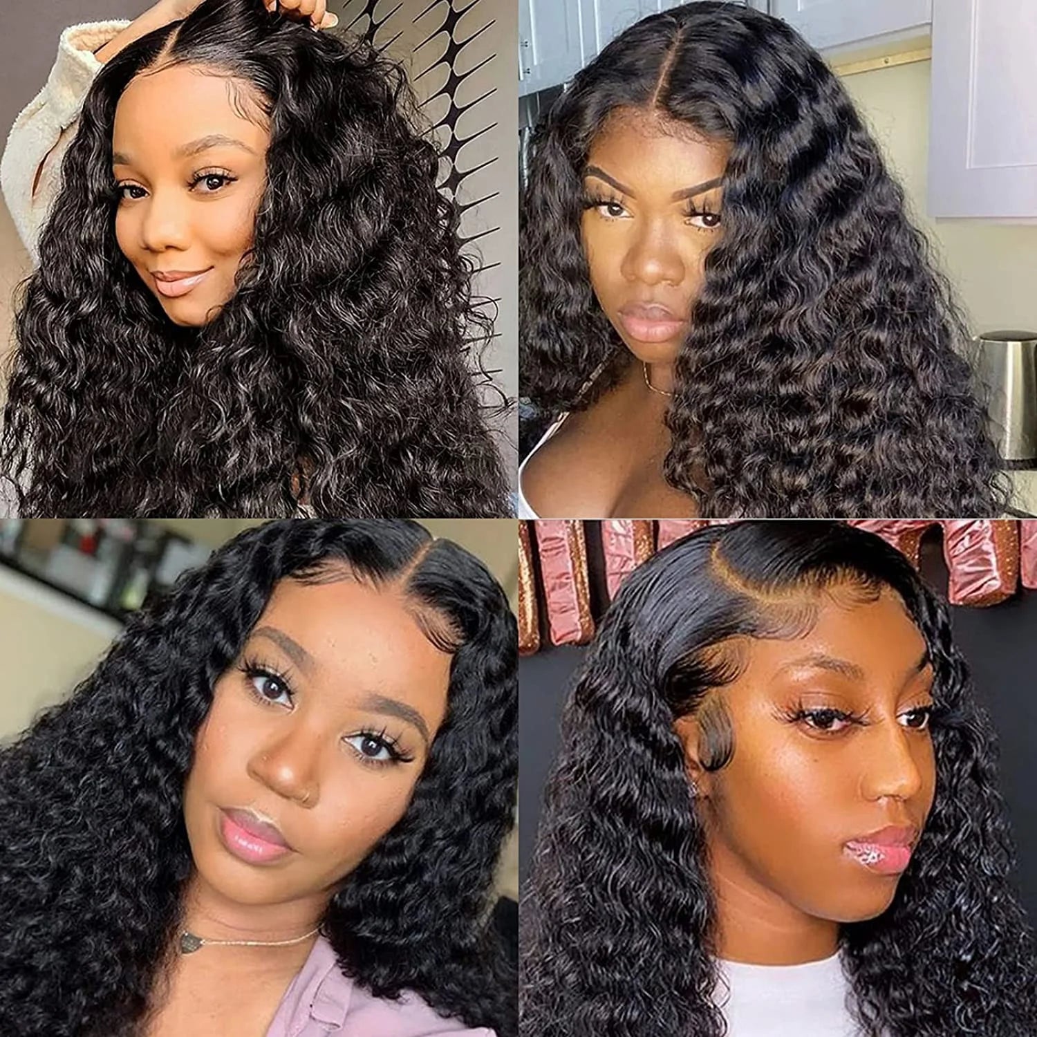 Deep Wave 4 Bundles Deal 15A Brazilian Virgin Human Hair 100% Unprocessed Water Wave Curly Human Hair Extensions Loose Deep Wave