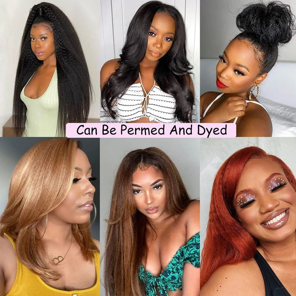 8-30 Kinky Straight Human Hair Bundles Coarse Yaki Weave Bundles Brazilian Raw Human Hair Extensions Sale for Women Double Wefts