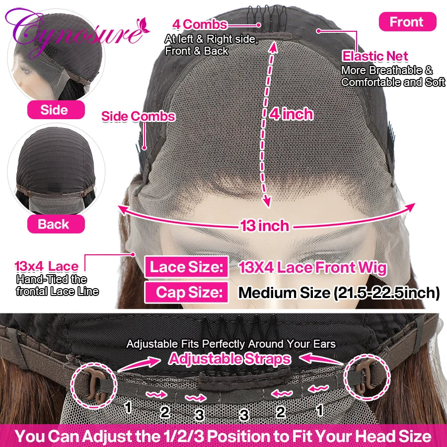 Cynosure 13x6 HD Lace Frontal Wig Preplucked Glueless Wig Human Hair Ready to Wear 13x4 Body Wave Human Hair Wigs for Women