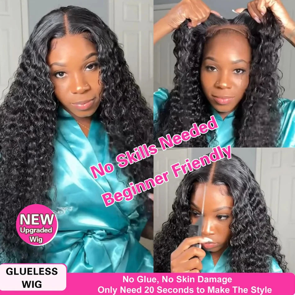 360 Full Invisi Strap Drawstring Sung Water Wave Lace Front Wig Deep Wave Human Isee Hair Wig For Women Wet And Wavy Closure Wig
