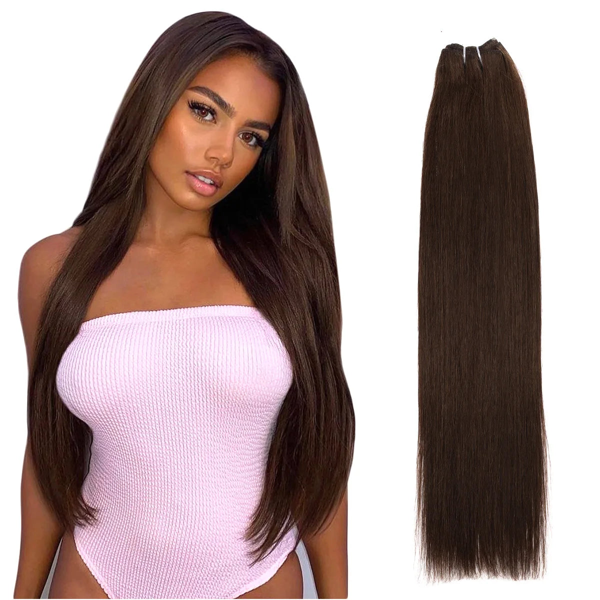 Real Beauty Platinum Blond Brazilian Straight Hair Weave Bundles 14"-28" Hight Ratio Remy Hair Extensions Brown #4 Blond P6/613#